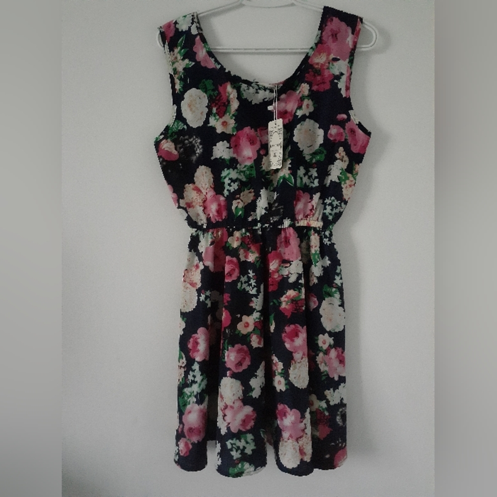 3 for 25  Navy Blue Women Floral Dress